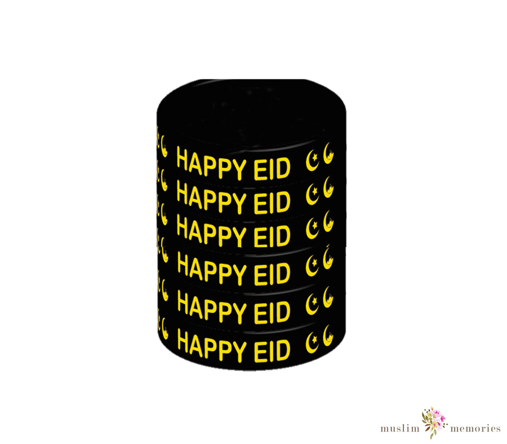 Eid Mubarak Wristband Set of 6 Pieces Muslim Memories