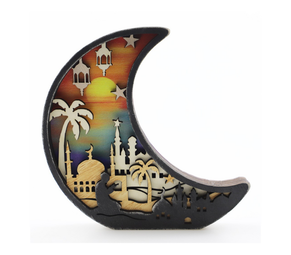 Ramadan and Eid Carving Mosque Moon Decoration U-SHINE CRAFT CO.
