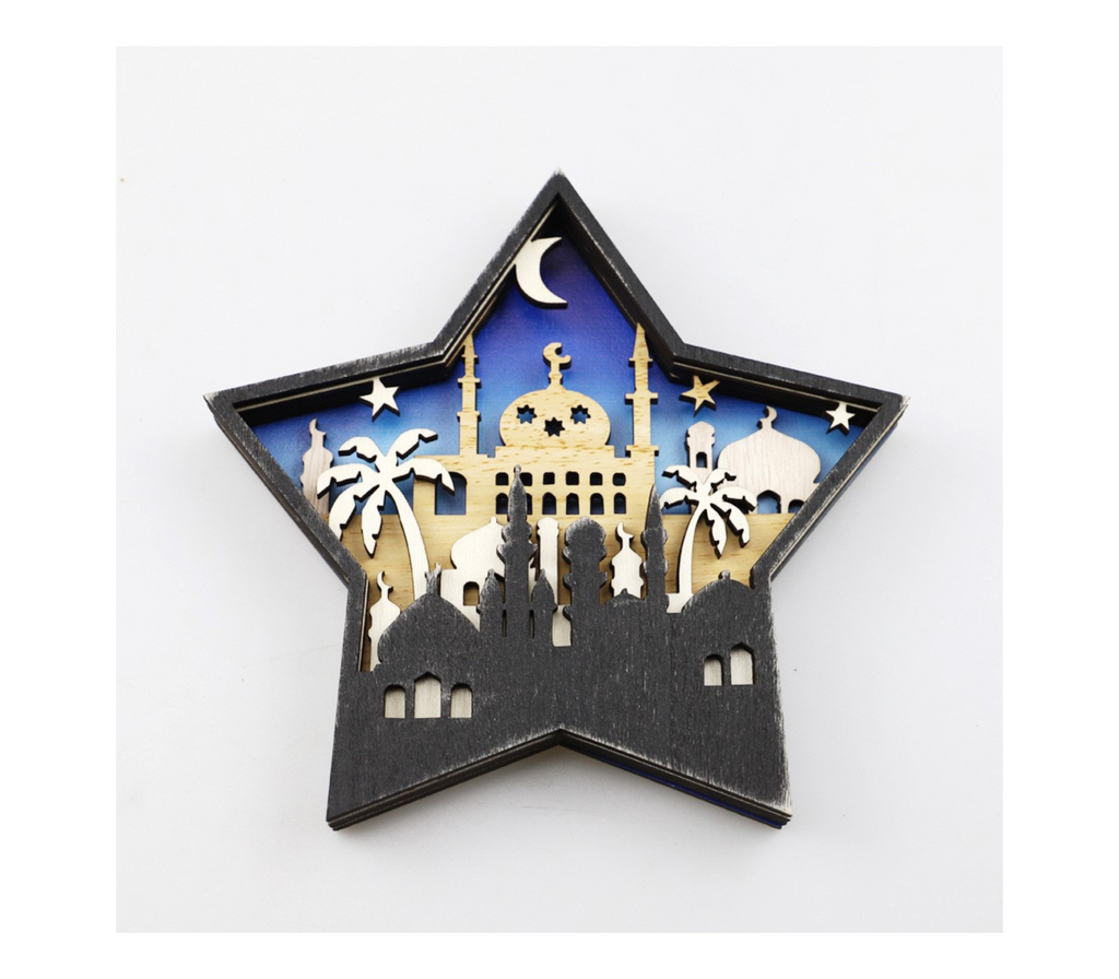 Ramadan and Eid Carving Mosque Star Decoration U-SHINE CRAFT CO.