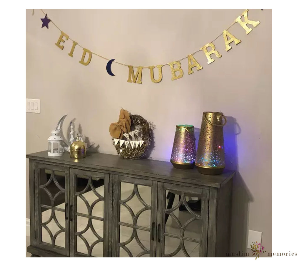 Eid Mubarak Letter Banner Muslim Memories