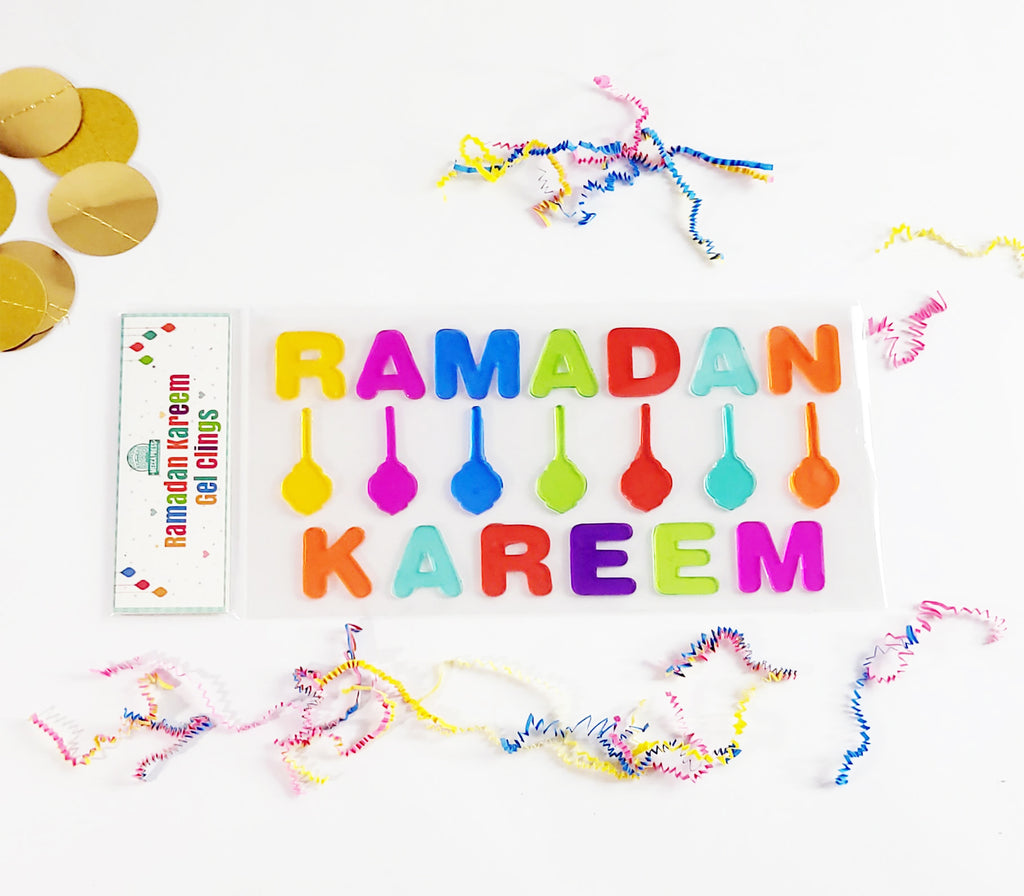 Ramadan Mubarak Decoration Window Gel Cling Set LITTLE MECCA PRESS