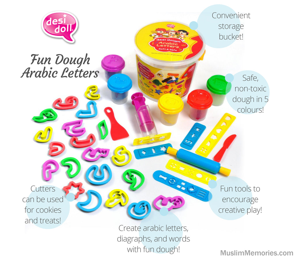 Arabic Alphabet Play dough Letter Set Muslim Memories