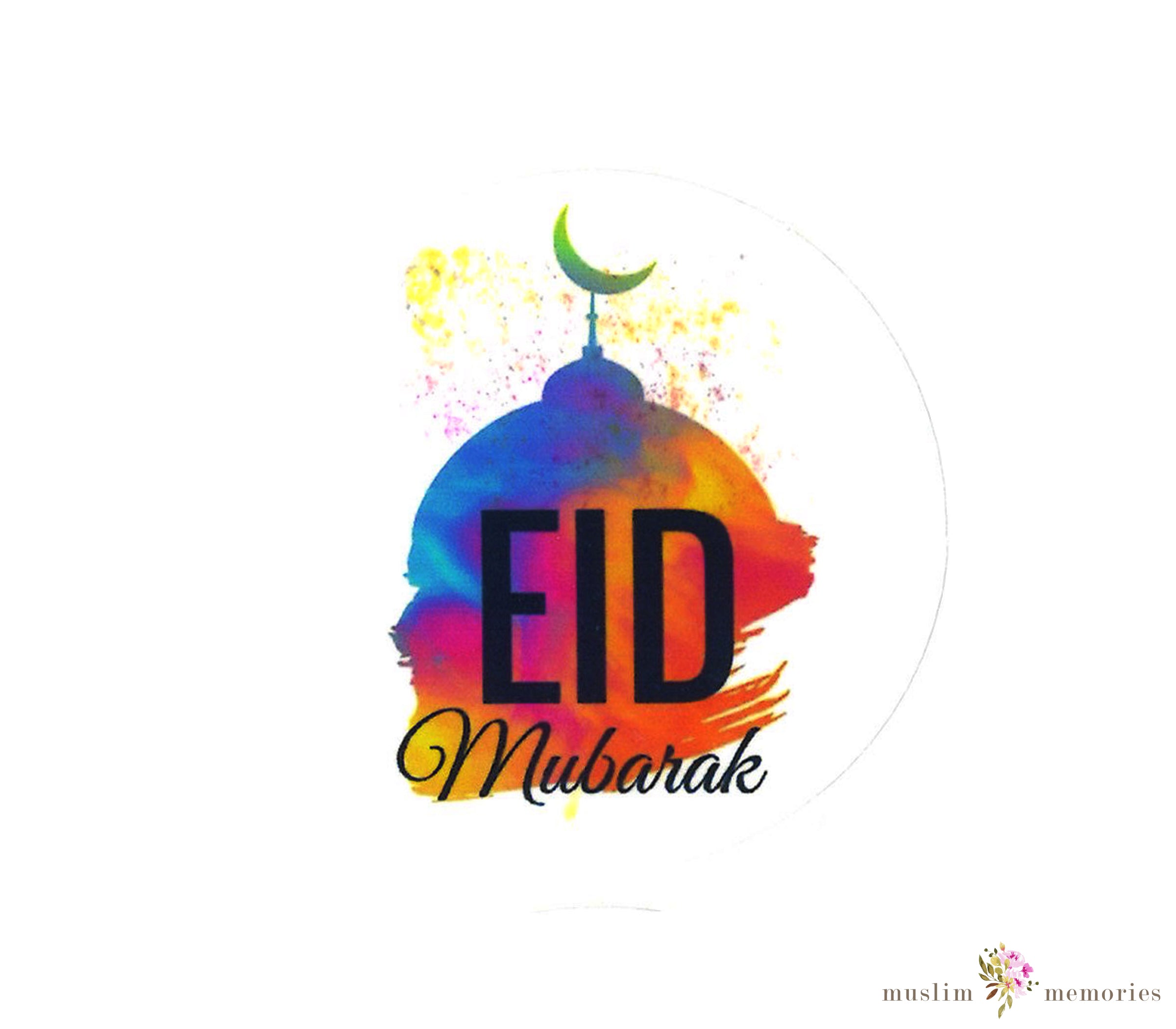 Arabic Eid Greeting Gold foil Stickers Set of 12 - Eidway Store