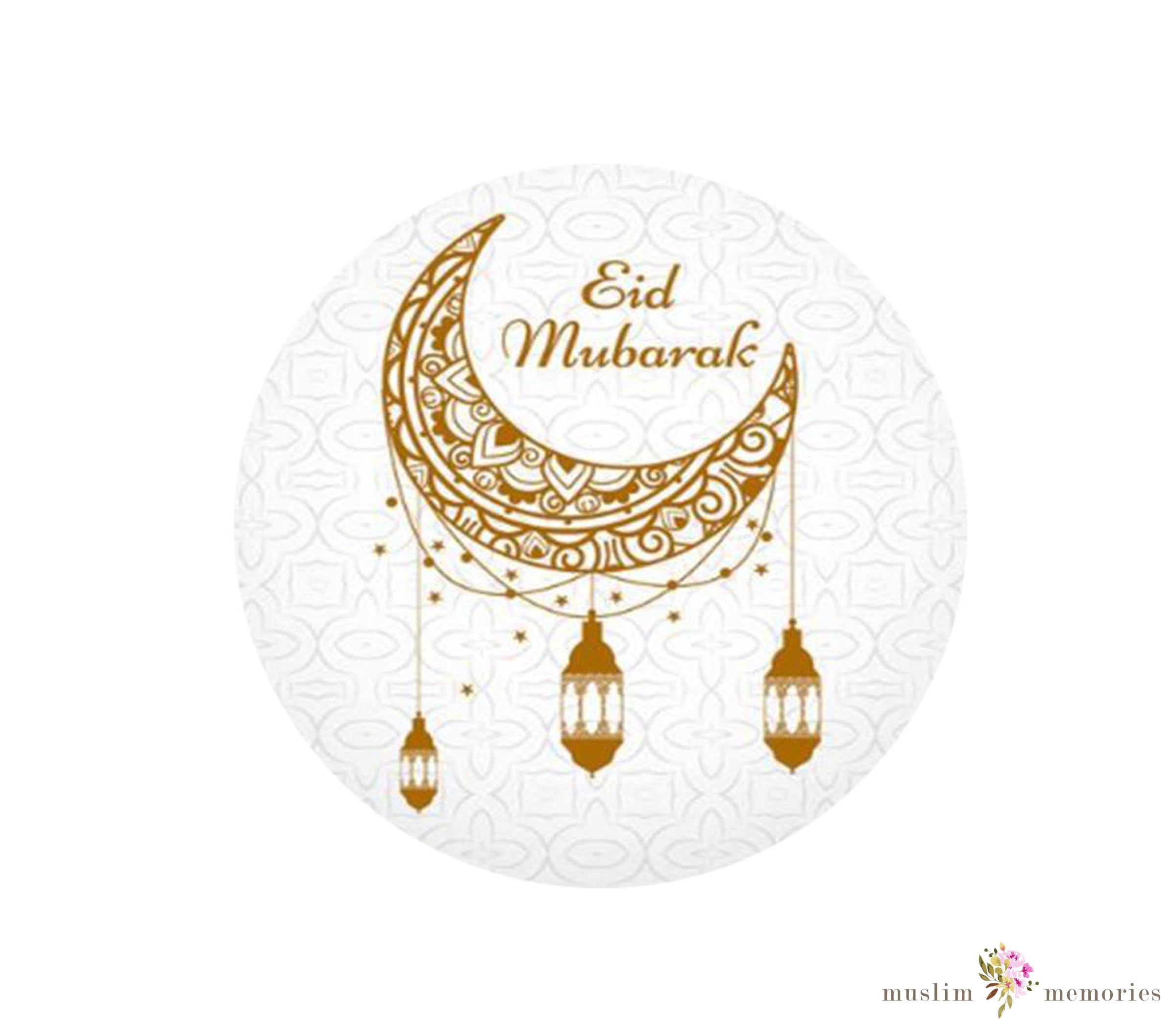 Eid Mubarak Gold foil Stickers Set of 12 - Eidway Store