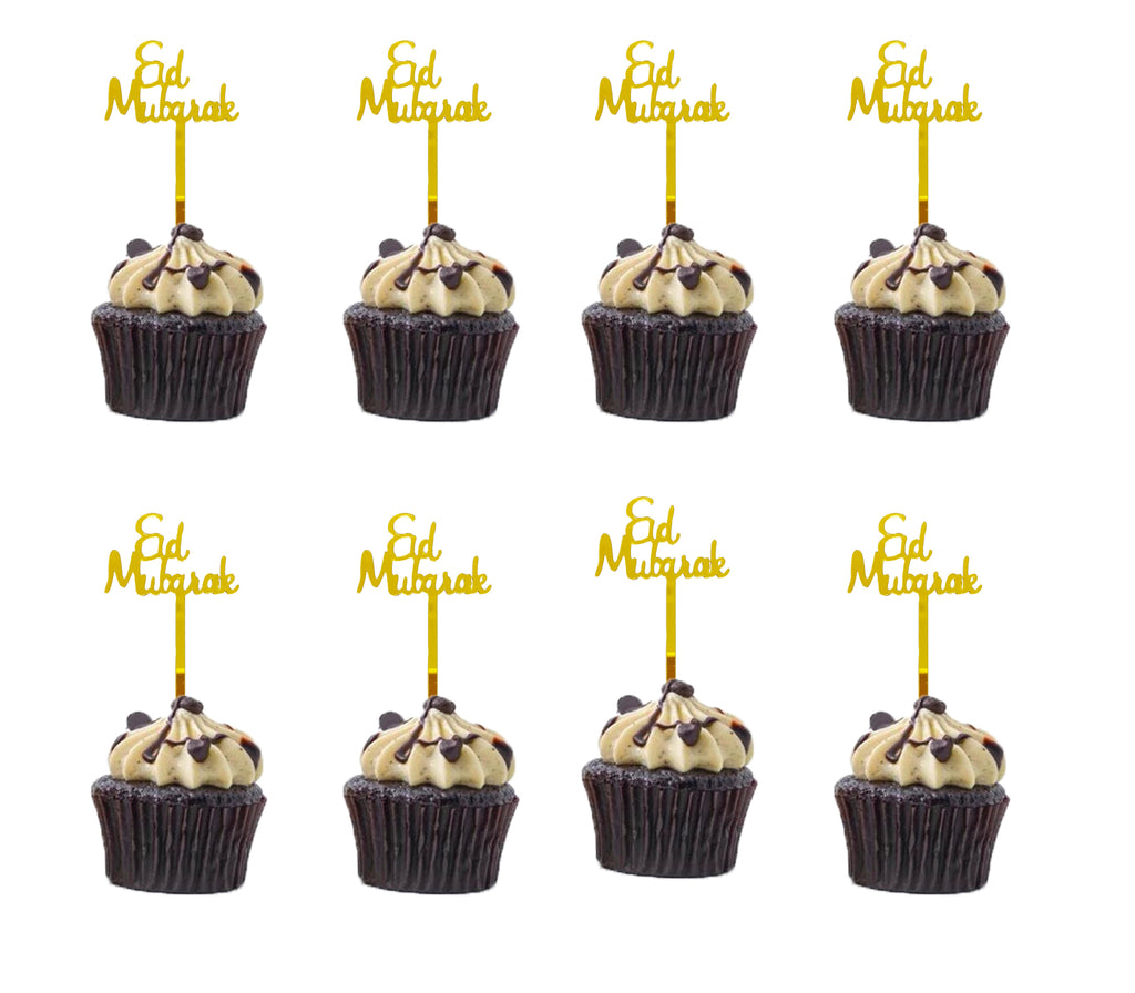 Eid Mubarak Acrylic Cupcake Toppers Muslim Memories