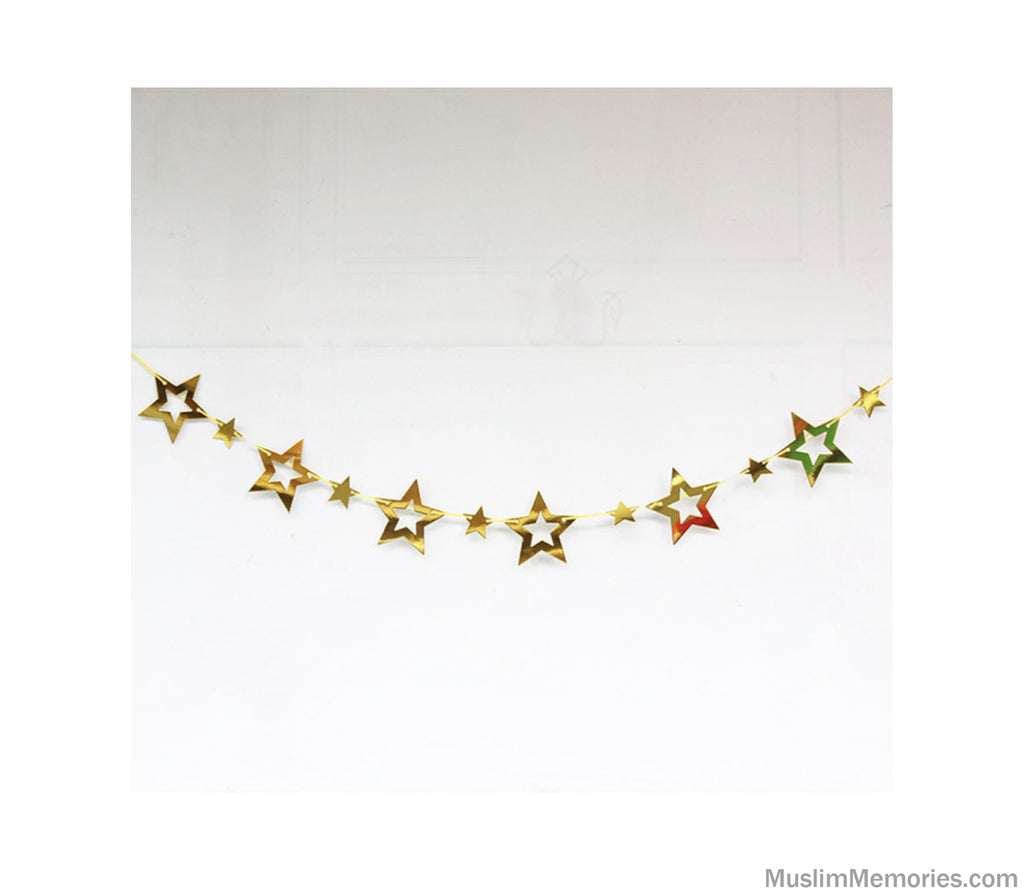 Eid Banner Star Light Star Bright Garland (Multiple Colors) Muslim Memories