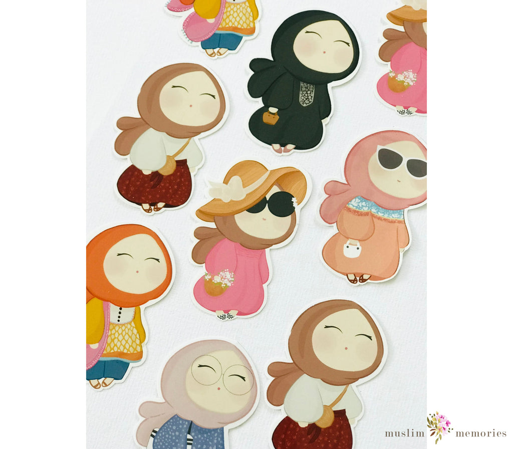 Islamic Sticker Set Featuring Hijabi's Muslim Memories