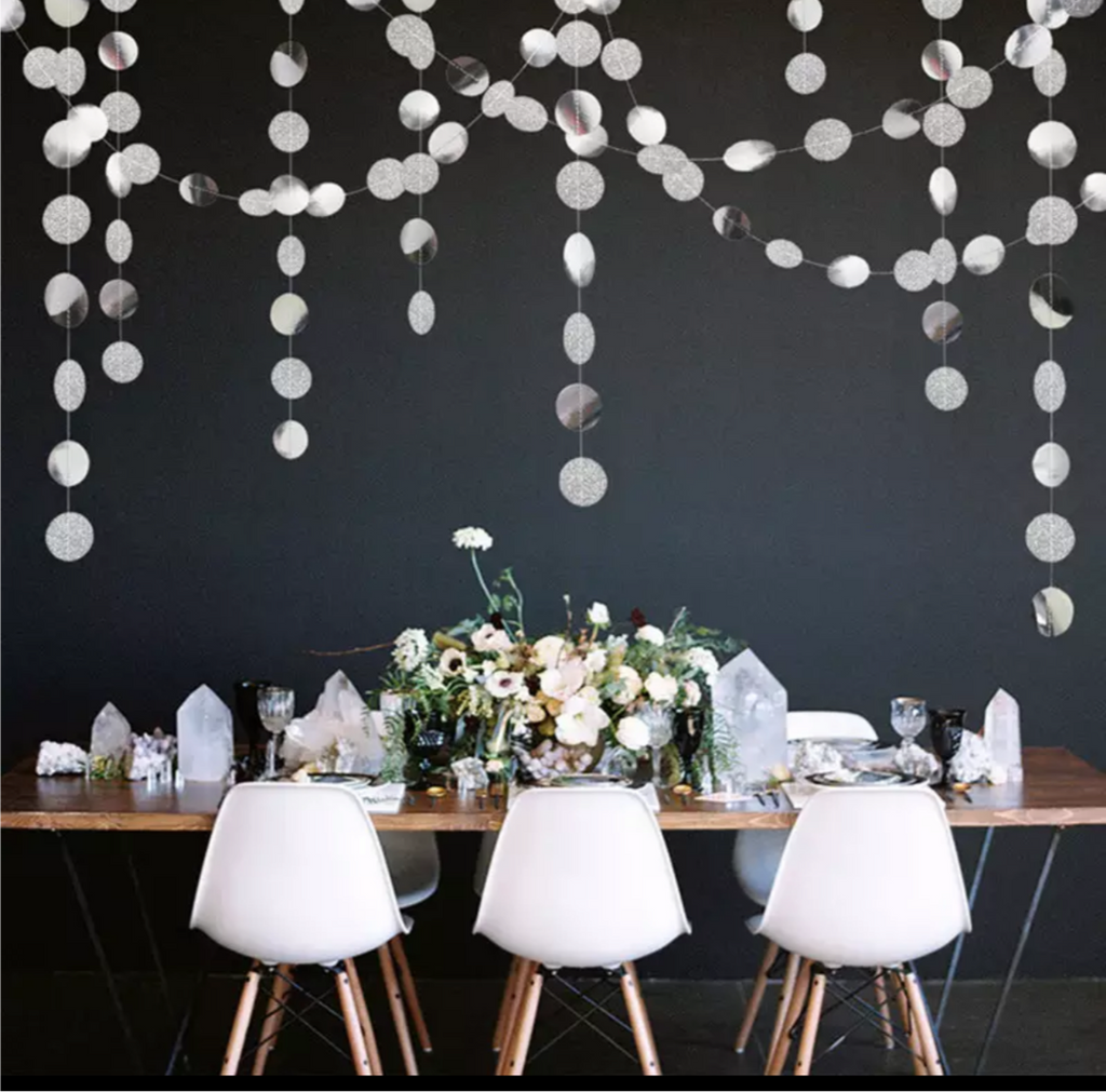 Ramadan Decoration Round Glitter and Star Hanging Garland (Multiple Colors) Muslim Memories