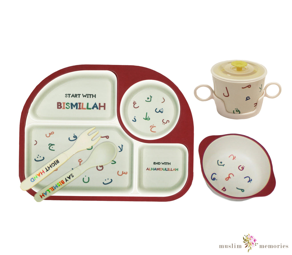 Arabic Alphabets Kids Tableware Set Imaan Kidz