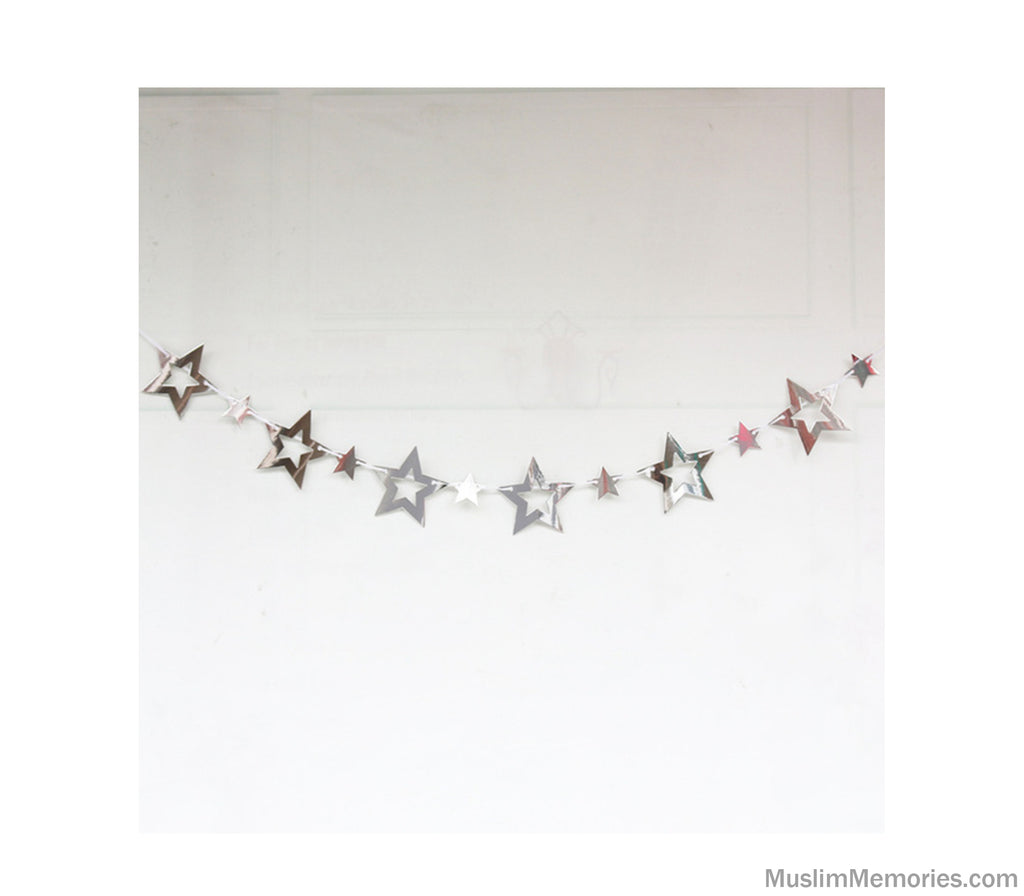 Eid Banner Star Light Star Bright Garland (Multiple Colors) Muslim Memories